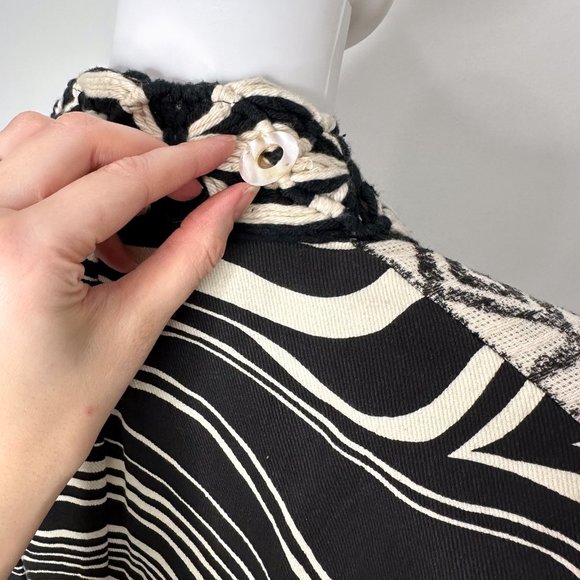 Sandy Starkman Vintage Embroidered Crochet Detail Overcoat Long Jacket Size S - Picture 15 of 16